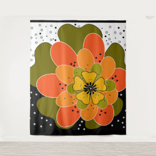 Autumn flowers, autumn, flower, illustration throw tapestry