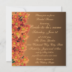 Autumn Flowers Bridal Shower Invitation