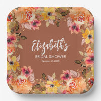Autumn Flowers Bridal Shower Terracotta