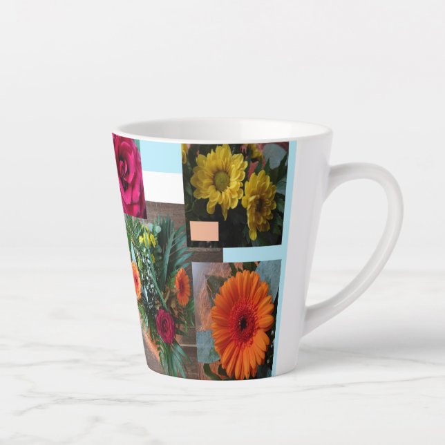 Autumn Flowers Collage Latte Mug (Right)