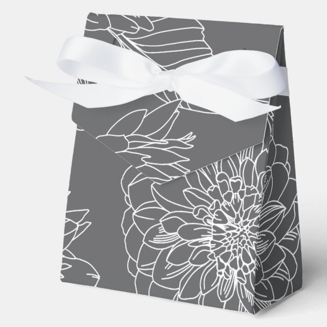 Autumn flowers, dahlias, gift box (Front)