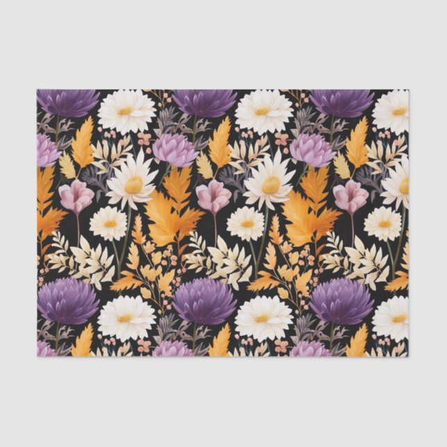 Autumn Flowers Fall Decoupage Tissue Paper (Front)