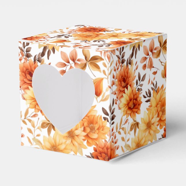Autumn Flowers Favor Gift Box (Front Side)