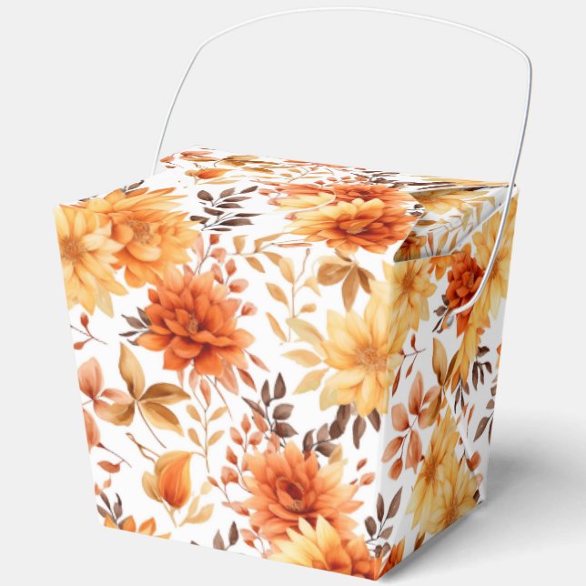 Autumn Flowers Favor Gift Box (Front)