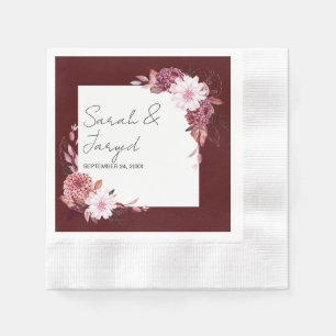 Autumn Flowers Frame Napkin