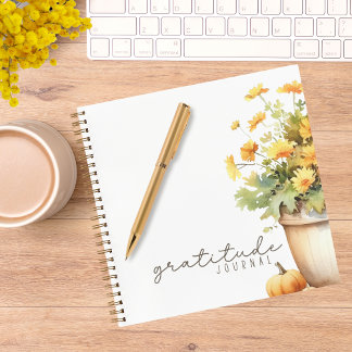 Autumn Flowers "Gratitude Journal" Notebook
