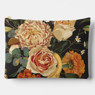 Autumn flowers, herbs and mushrooms illustration. accessory pouch