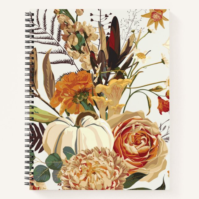 Autumn flowers, herbs and mushrooms. notebook (Front)
