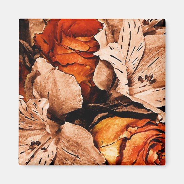 autumn flowers magnet (Front)