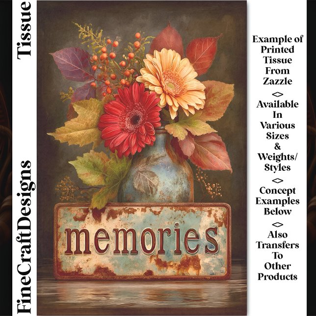 Autumn Flowers & Memories Sign DQ2 Decoupage Tissue Paper (Creator Uploaded)