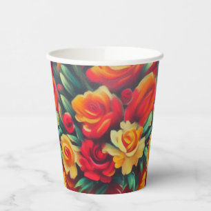 Autumn Flowers Paper Cups