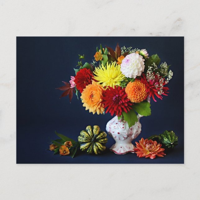 Autumn flowers postcard (Front)