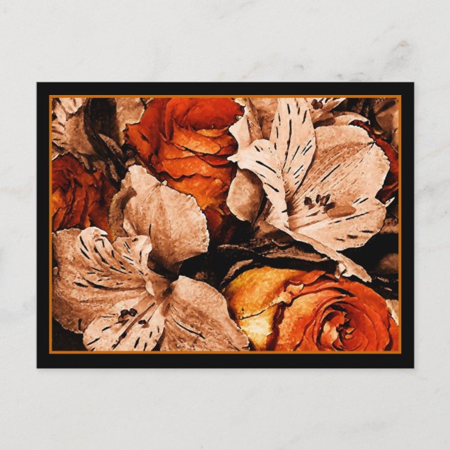 Autumn flowers postcard (Front)
