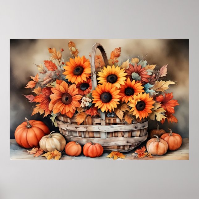 Autumn Flowers Poster (Front)