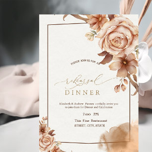 Autumn Flowers Rehearsal Dinner Invitation