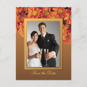 Autumn Flowers Save the Date Postcard