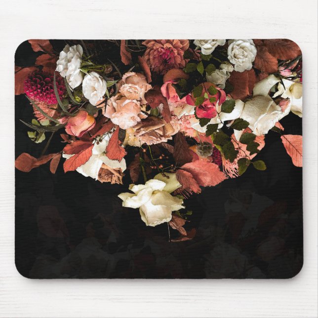 Autumn Flowers Stylised Print Mouse Pad (Front)