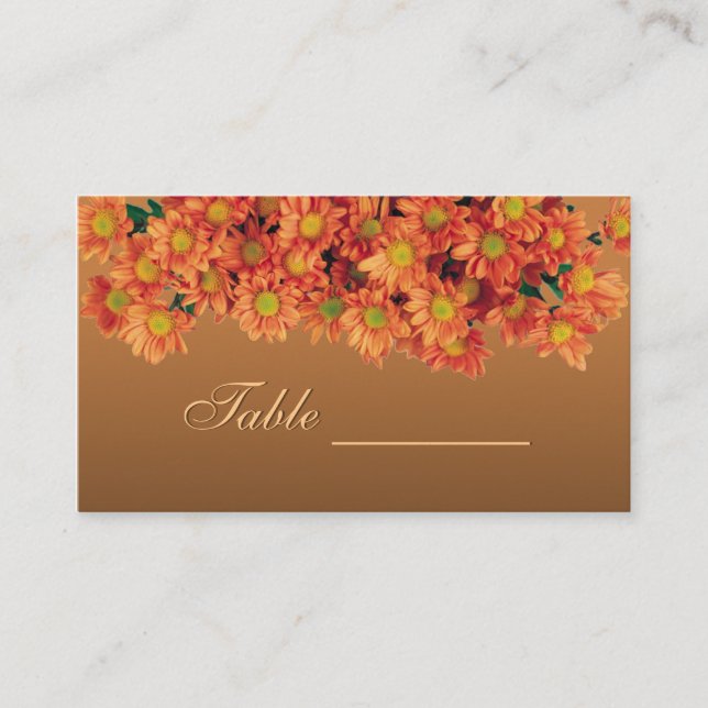 Autumn Flowers Table Card (Front)