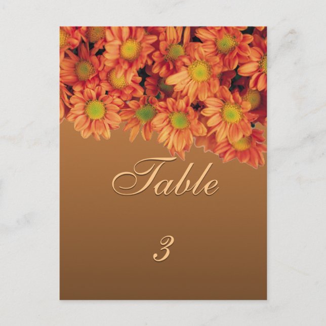 Autumn Flowers Table Card (Front)