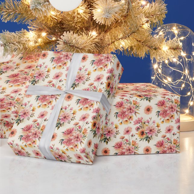 Autumn flowers wrapping paper (Holidays)