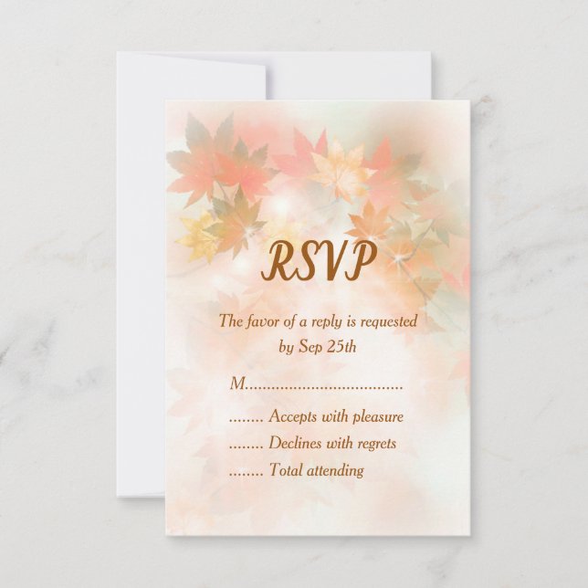 Autumn Fog Fall  Wedding RSVP Cards (Front)