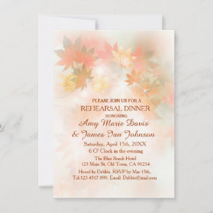 Autumn fog rehearsal dinner invitations
