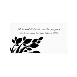 Autumn Foliage Address Labels, Black Label