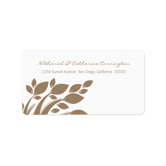 Autumn Foliage Address Labels, Brown Label (Front)