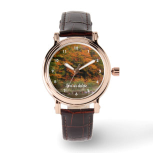 Autumn Foliage Along River Orton Personalised Watch