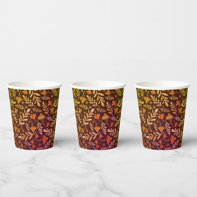 Autumn Foliage and Flowers Paper cup (Multi)