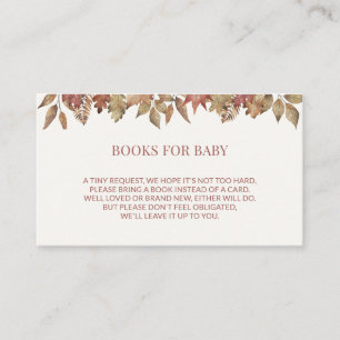 Autumn Foliage Baby Shower Books for Baby Enclosure Card
