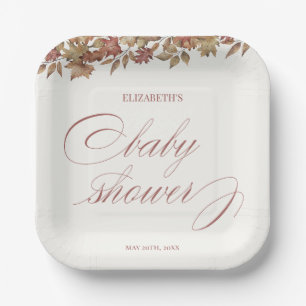 Autumn Foliage Baby Shower Paper Plate