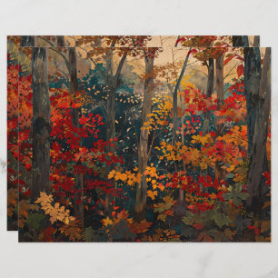 Autumn Foliage Colourful Woods Scrapbook Paper