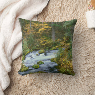 Autumn foliage & Douglas Fir Border Roaring River Cushion