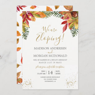 Autumn Foliage Fall Elopement reception invitation