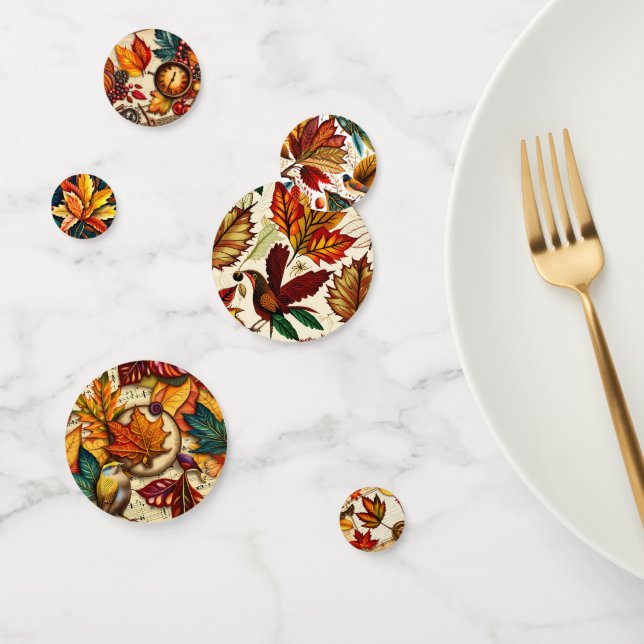 Autumn Foliage Fall Table Scatter & Thanksgiving Confetti (Group)