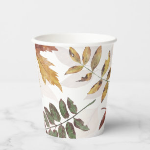 Autumn Foliage Fall Watercolor Paper Cups