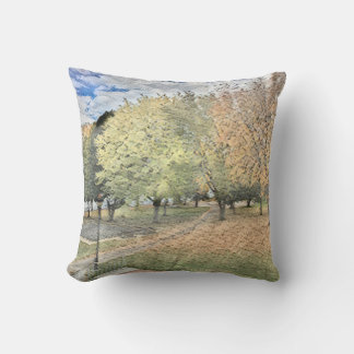 Autumn foliage in the park cushion