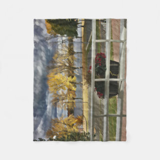 Autumn foliage in the park fleece blanket