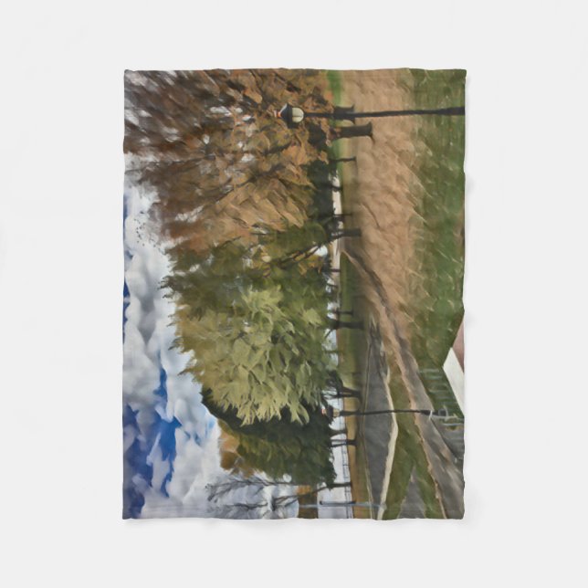 Autumn foliage in the park fleece blanket (Front)
