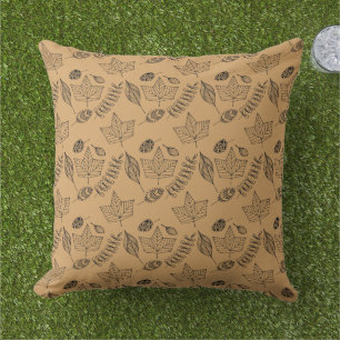 Autumn Foliage Pattern Outdoor Throw Pillow