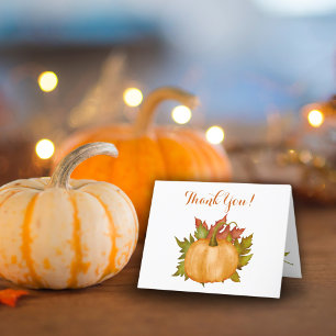 Autumn Foliage Pumpkin Fall Baby Shower Thank You Card