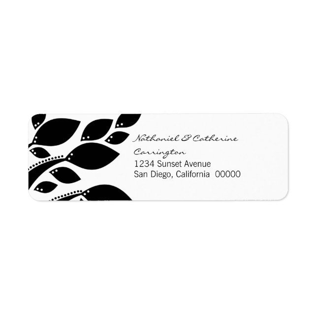 Autumn Foliage Return Address Labels, Black (Front)