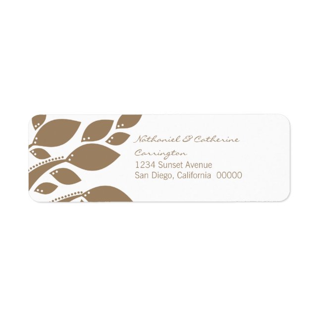 Autumn Foliage Return Address Labels, Brown (Front)