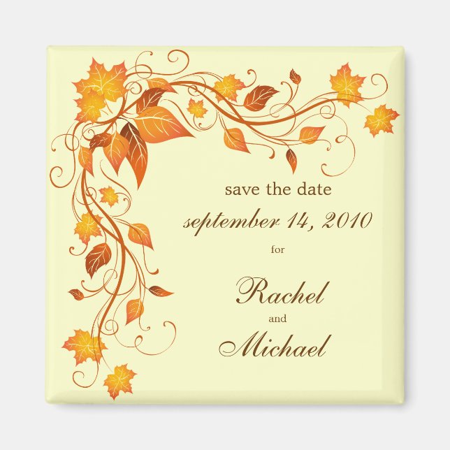 Autumn Foliage Save the Date Magnet (Front)