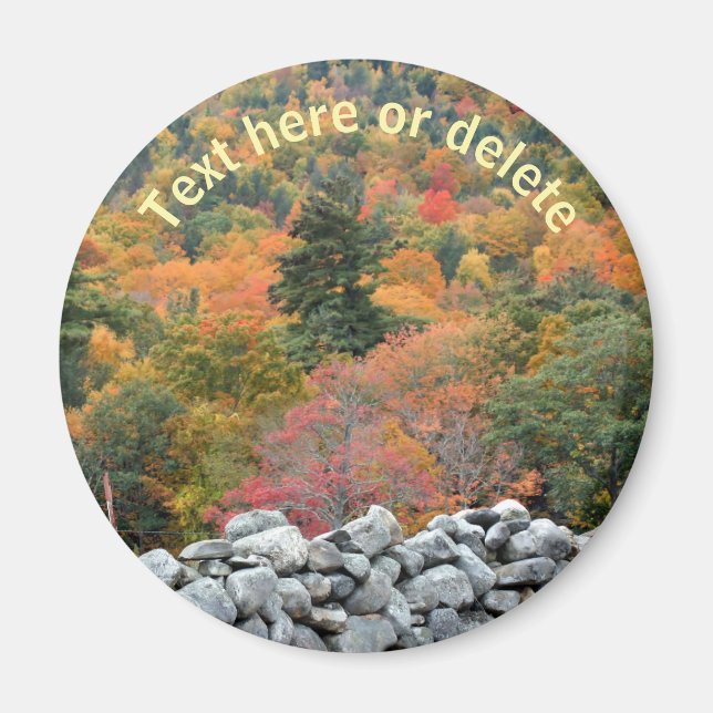 Autumn Foliage Stone Wall Nature Personalised Magnet (Front)
