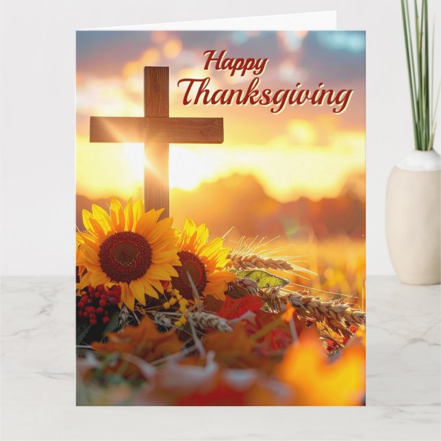 Autumn Foliage Thanksgiving Folded Greeting Card (Front)