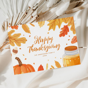 autumn foliage thanksgiving holiday card