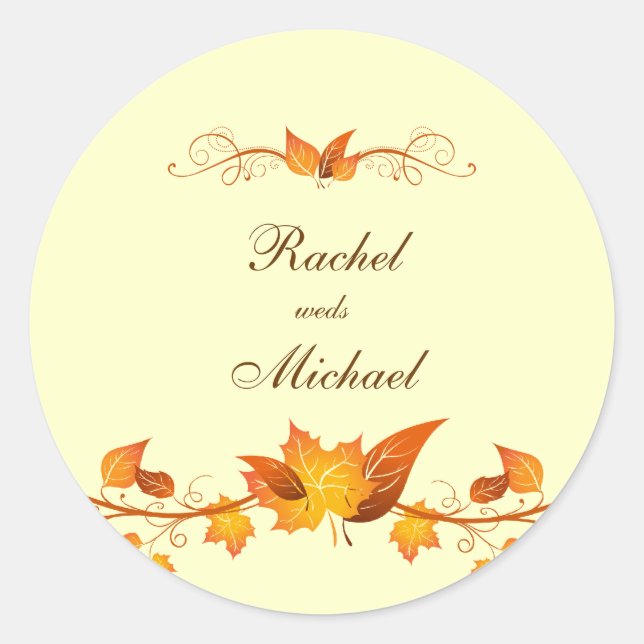 Autumn Foliage Wedding Envelope Seals (Front)