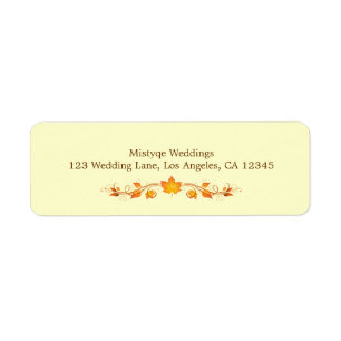 Autumn Foliage Wedding Return Address Label